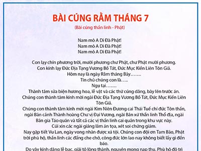 Bài cúng rằm tháng 7 2022, văn khấn thần linh rằm tháng bảy Chuẩn