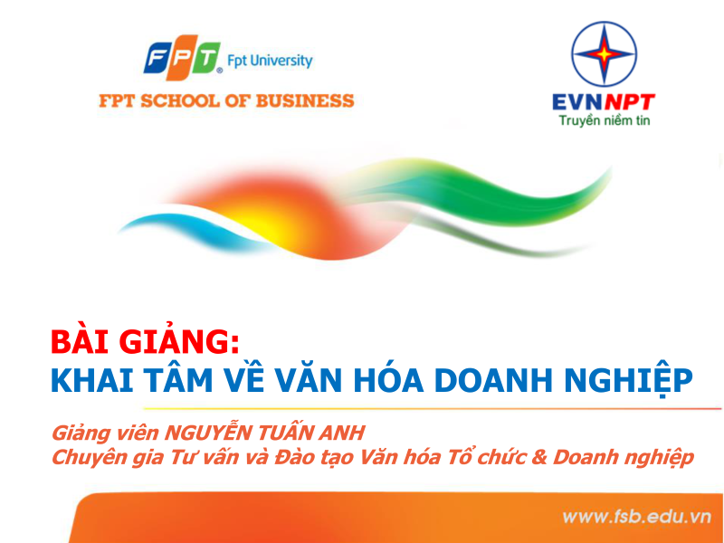 Bài giảng Khai tâm về văn hóa doanh nghiệp - Nguyễn Tuấn Anh