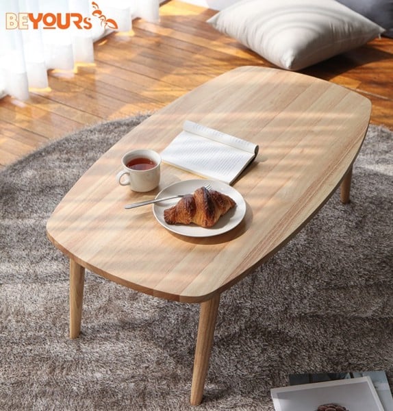 Mẫu bàn trà gỗ tự nhiên B Table có 2 size L và S