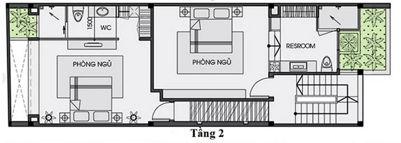 bản vẻ mặt bằng biệt thự 3 tầng có hồ bơi