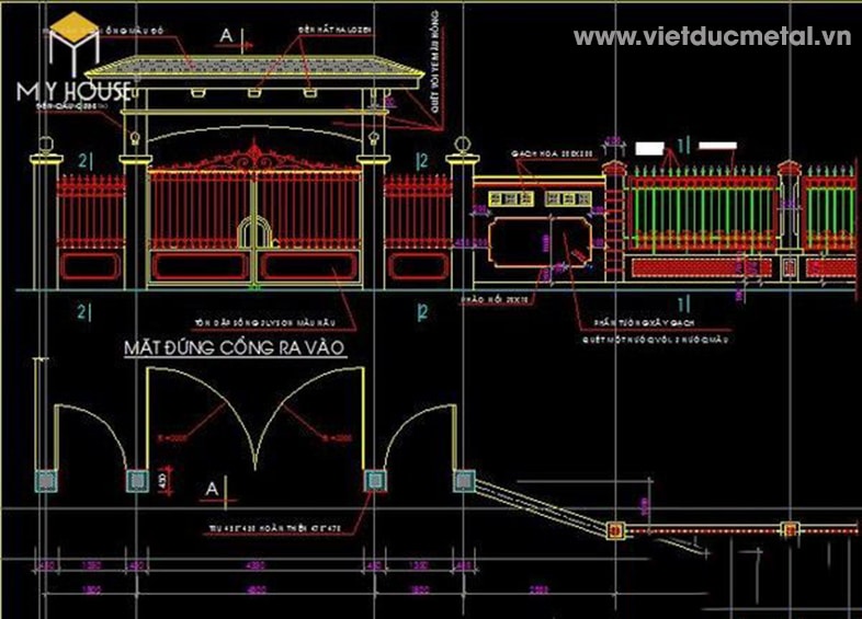 bản vẽ cổng nhà đẹp