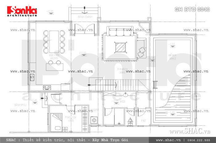 biệt thự 2 tầng 5 phòng ngủ đẹp