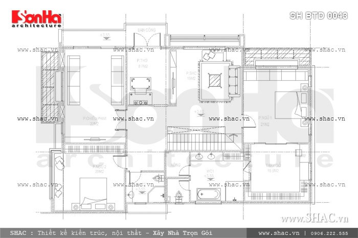 biệt thự 2 tầng 5 phòng hiện đại