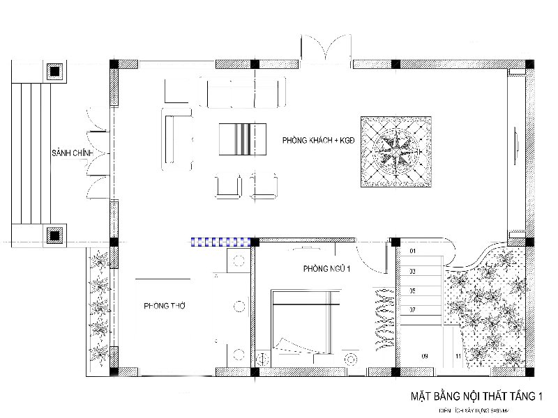 bản vẽ mặt bằng nhà 2 tầng mái thái