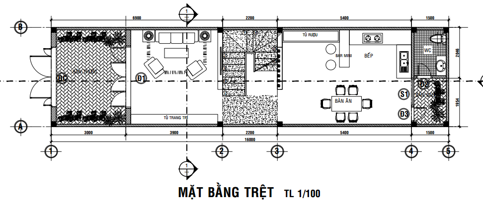 bản vẽ nhà 4 tầng