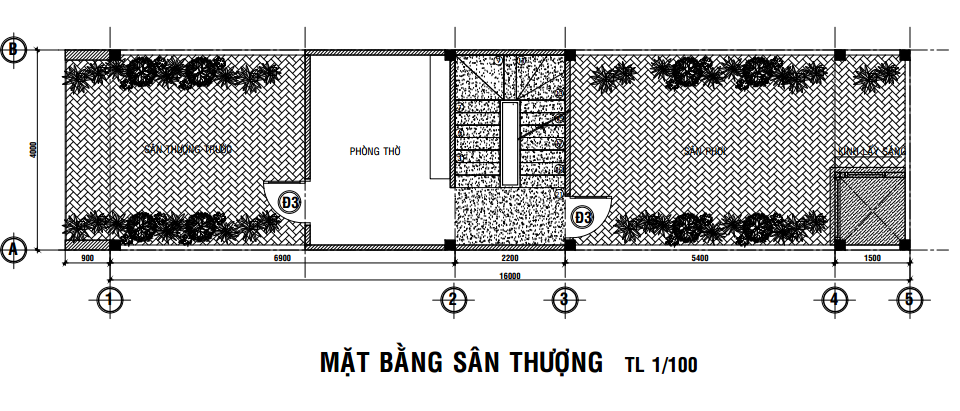 bản vẽ nhà 4 tầng