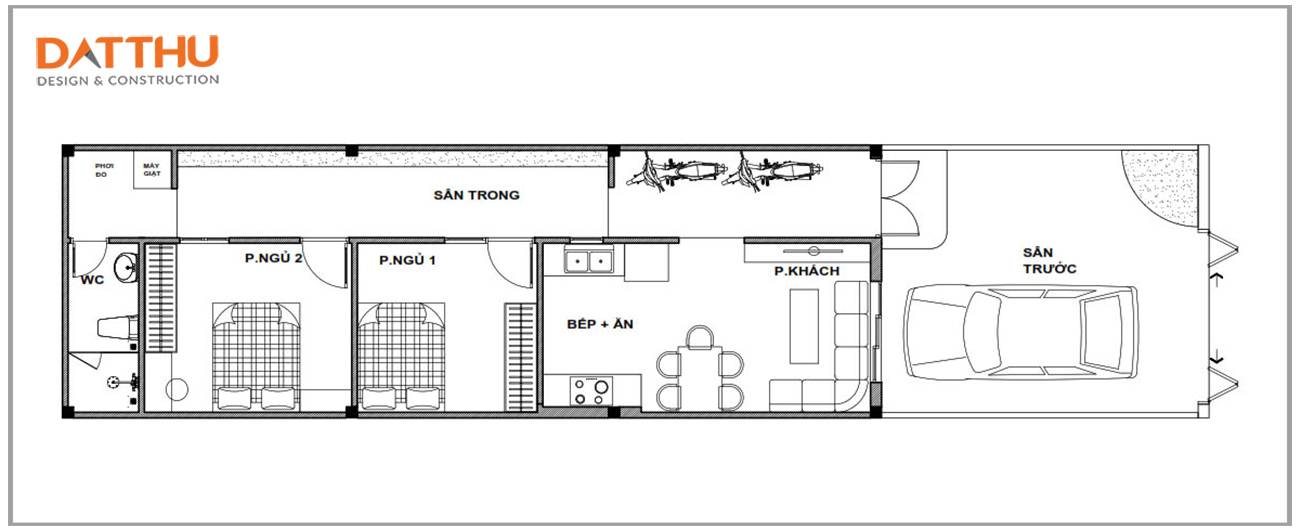 Bản vẽ nhà cấp 4 mái bằng hiện đại