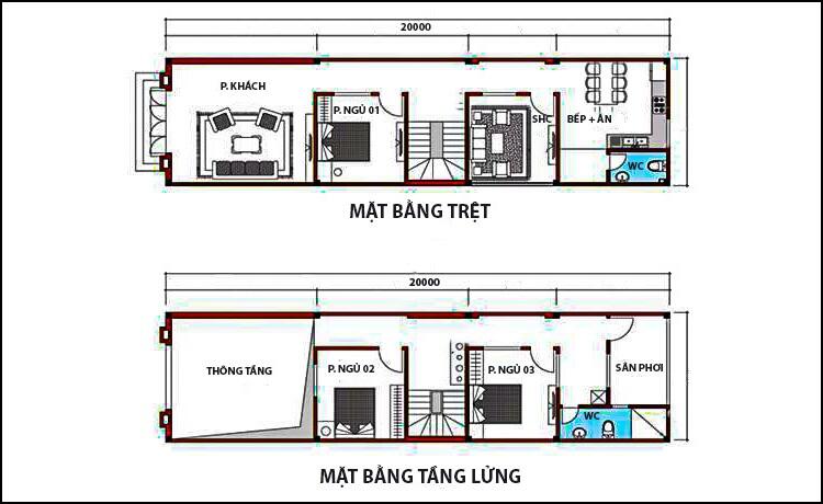 Bản vẽ công năng nhà cấp 4 có gác lửng