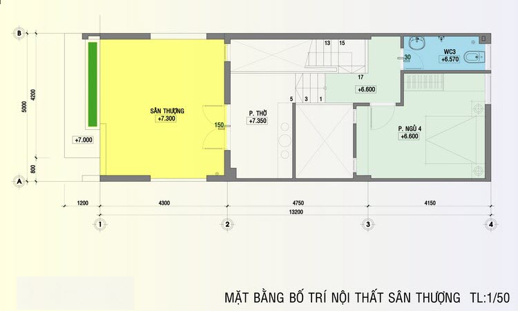 bản vẽ nhà ống 3 tầng 50m2