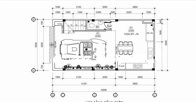 bản vẽ nhà ống 3 tầng 50m2