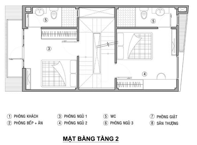 bản vẽ nhà ống 3 tầng 50m2