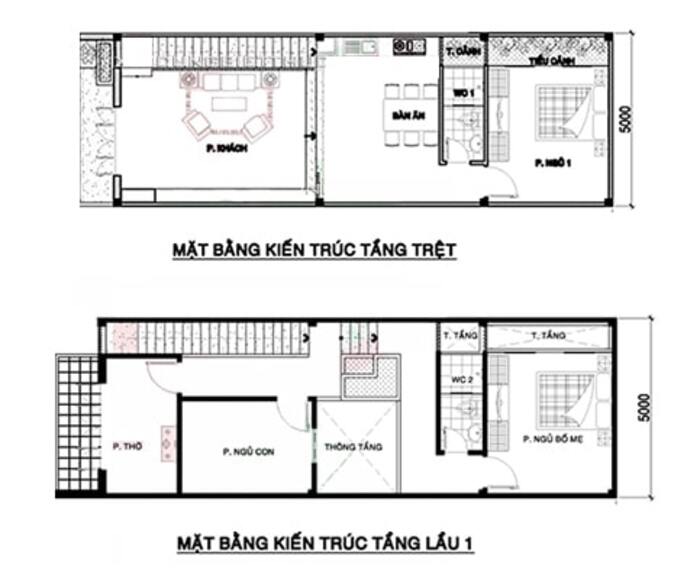 Thiết kế nhà 2 tầng 3 phòng ngủ 5×15 hoà vào thiên nhiên