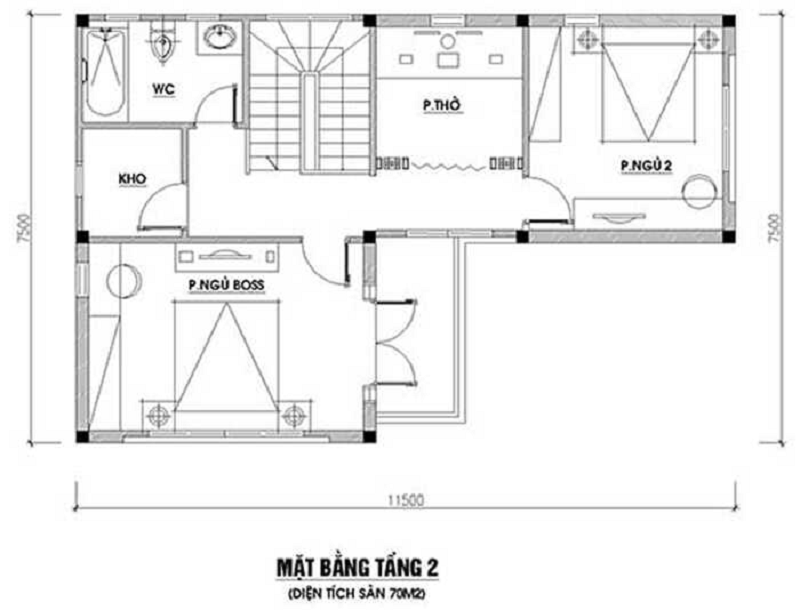 Ban Ve Thiet Ke Nha 2 Tang Chu L