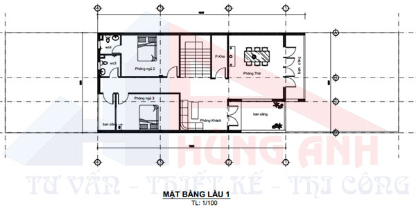 Bản vẽ thiết kế nhà 2 tầng mái nhật 3 phòng ngủ