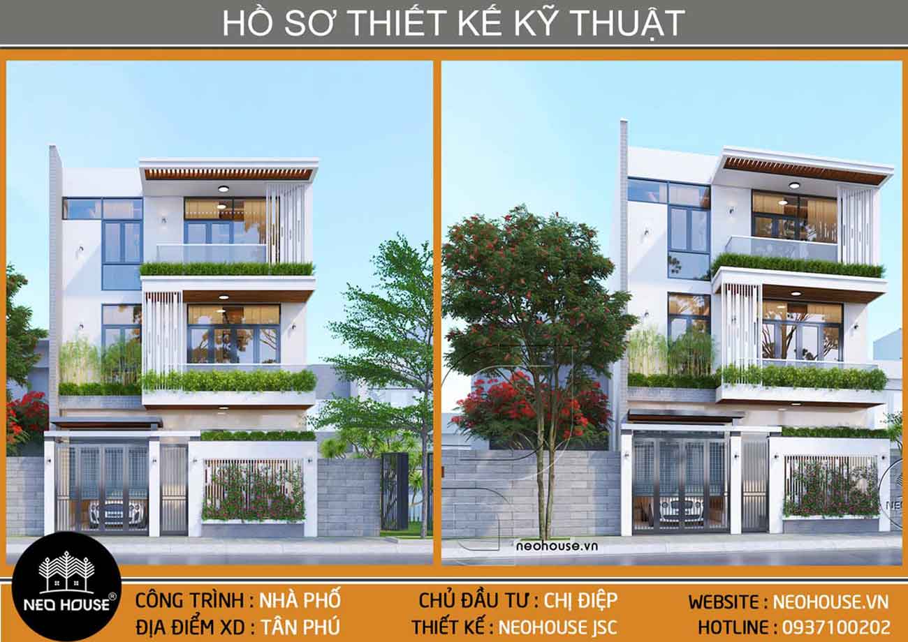 bản vẽ thiết kế kiến trúc nhà phố. Ảnh 1