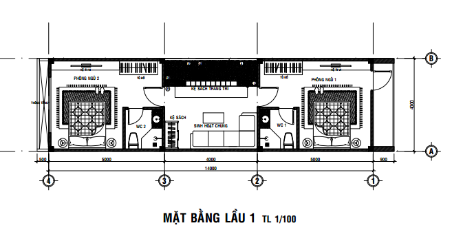 bản vẽ nhà 2 tầng