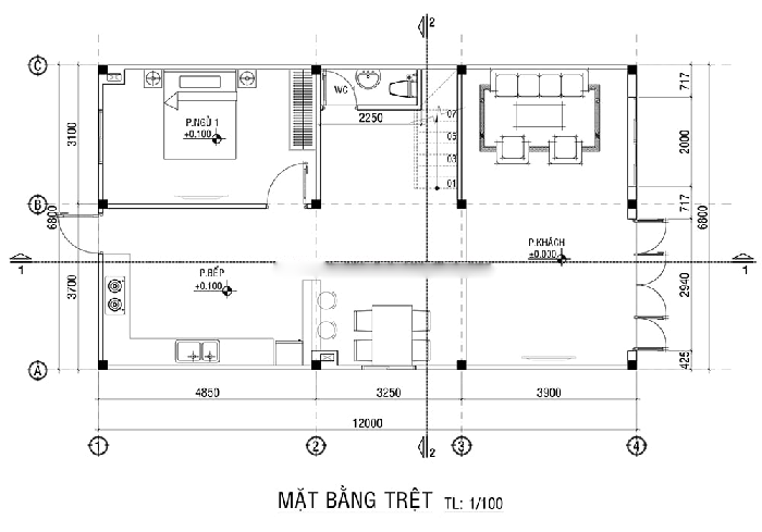 Bố trí mặt bằng tầng trệt