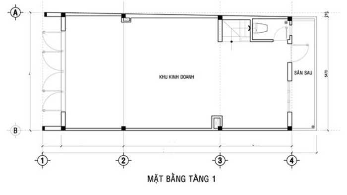 Tầng 1 sử dụng làm khu vực kinh doanh