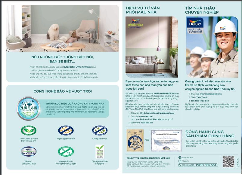 Bảng màu DULUX BETTER LIVING AIR CLEAN