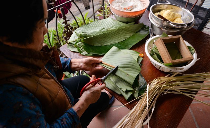 phong tục gói bánh chưng ngày tết - bánh chưng được tạo thành từ những nguyên liệu vô cùng đơn giản