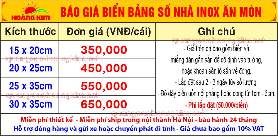 bao gia bien bang so nha inox an mon - BIỂN SỐ NHÀ, BẢNG SỐ NHÀ ĐẸP, SANG TRỌNG, ĐA DẠNG MẪU MÃ