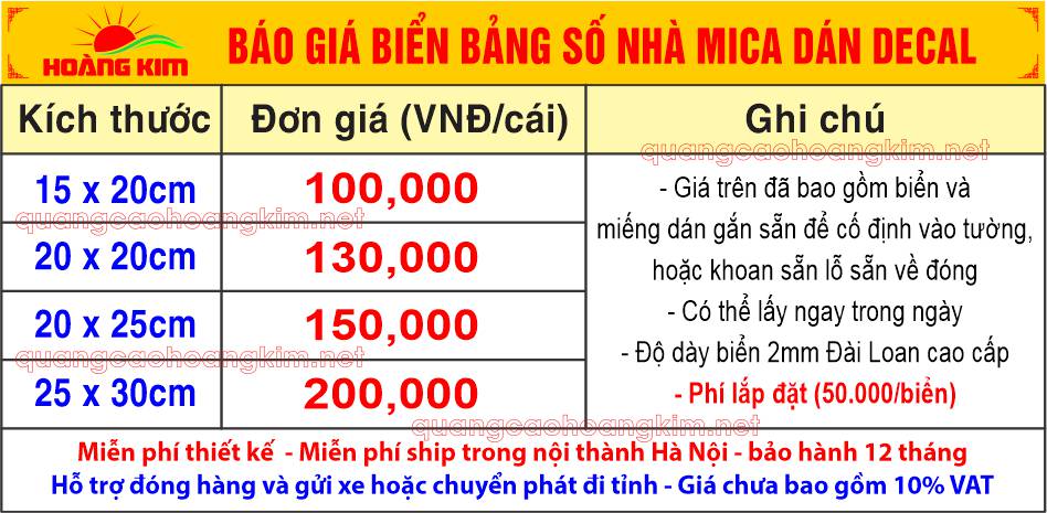 bao gia bien so nha bang so nha mica dan decal - BIỂN SỐ NHÀ, BẢNG SỐ NHÀ ĐẸP, SANG TRỌNG, ĐA DẠNG MẪU MÃ