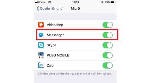 Cách bật micro trong ứng dụng iPhone (3)