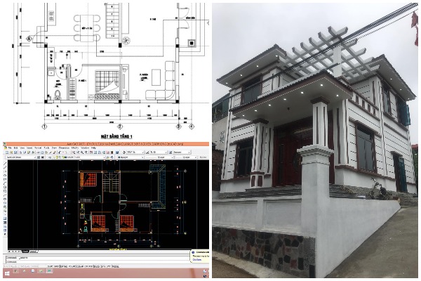 nhà mái nhật 2 tầng 8x9