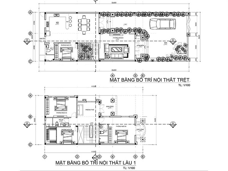 bản vẽ mặt bằng công năng biệt thự