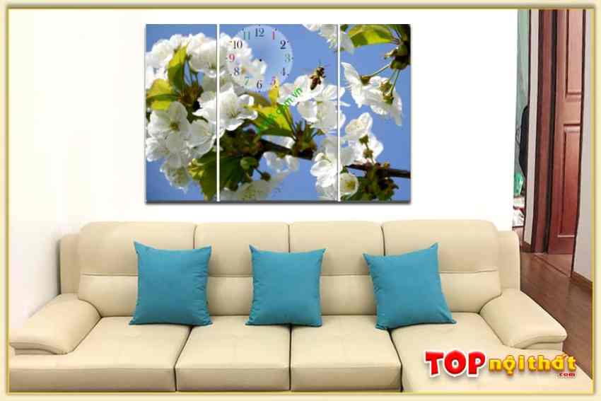Hình ảnh Bức tranh hoa mai trắng phòng khách đẹp TraTop-0114