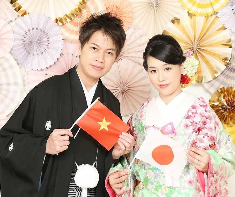 Lễ cưới hồi cuối tháng 7 của chồng Việt, vợ Nhật được tổ chức ở một đền thờ theo phong cách Nhật Bản. Ảnh: Nhân vật cung cấp.