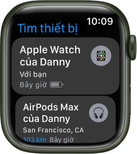 Tìm các thiết bị đã để quên bằng Apple Watch