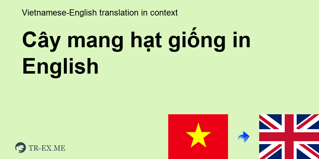 CÂY MANG HẠT GIỐNG in English Translation - Tr-ex