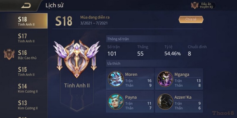 Các Rank trong Liên Quân và bảng reset Rank LQ Mobile 2022