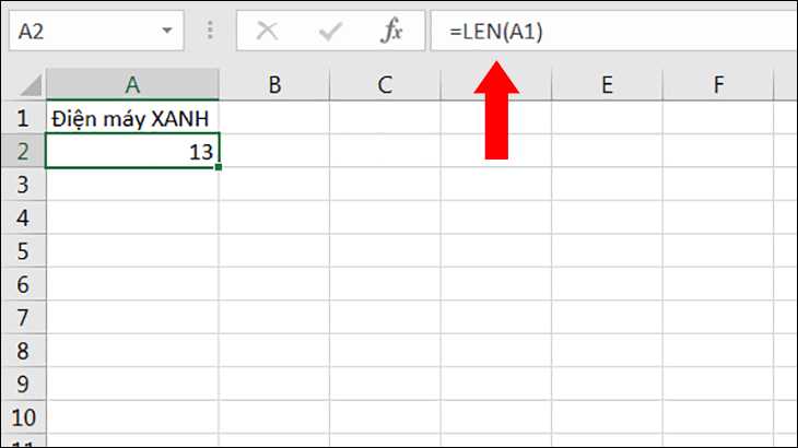 Đếm ký tự trong ô tham chiếu