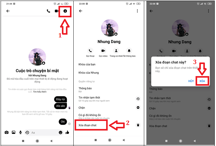 cách gỡ bỏ cuộc trò chuyện bí mật trên messenger