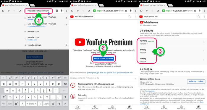 Đăng ký mua gói Youtube Premium