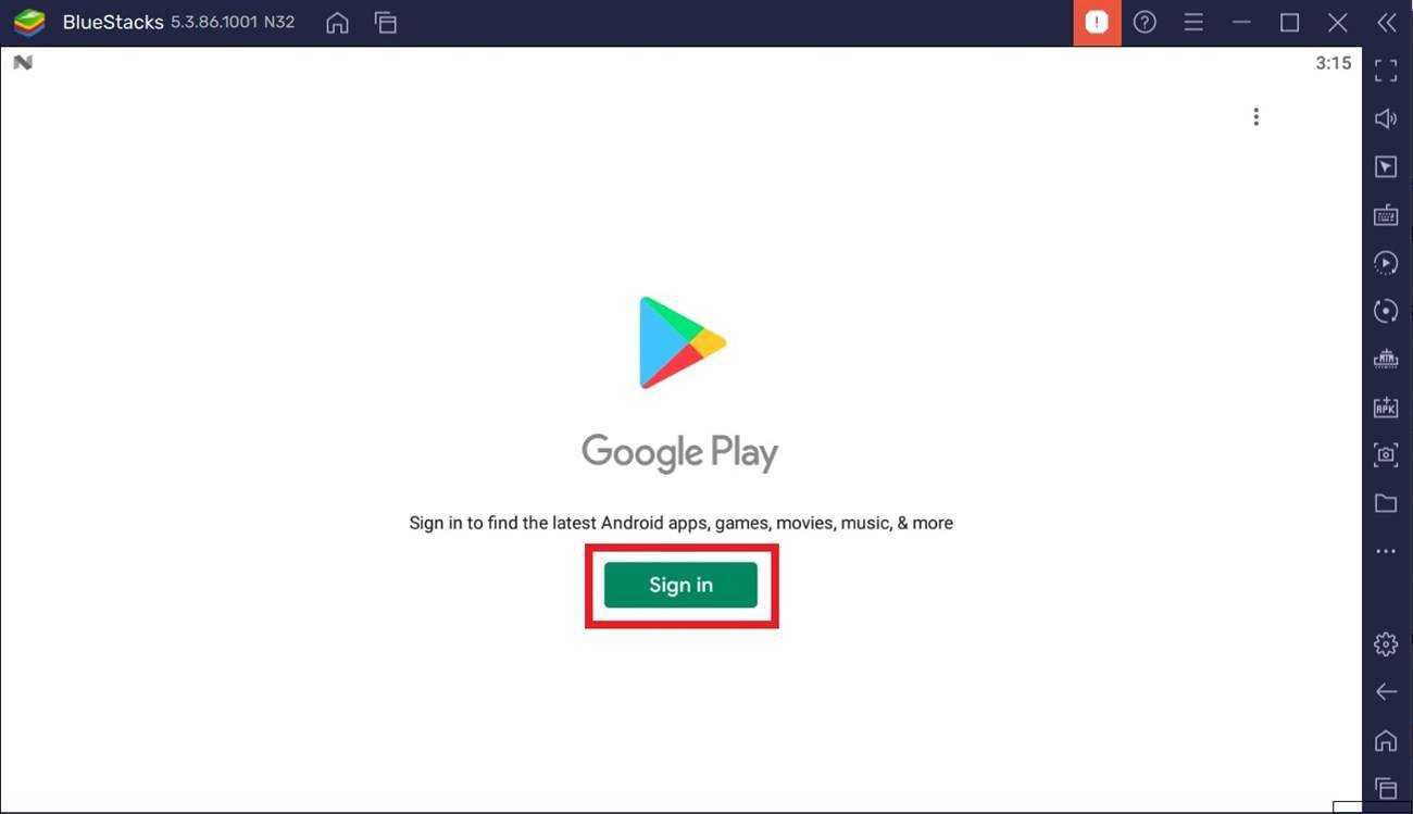 Đăng nhập tài khoản Google của bạn để đăng nhập vào CH Play.