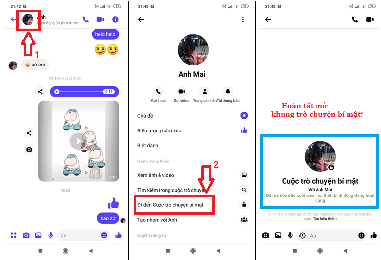 cách tạo cuộc trò chuyện bí mật trên messenger