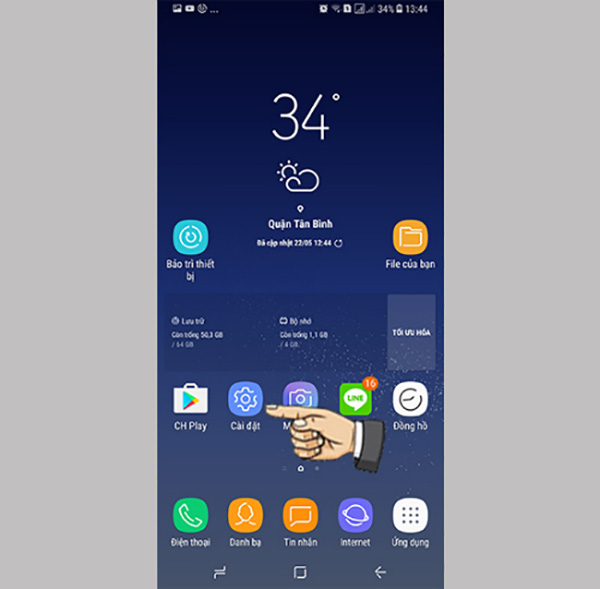 Thu nhỏ màn hình Samsung bằng thiết lập trong phần cài đặt