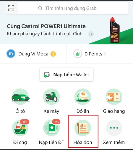 Cách tra cứu và thanh toán hóa đơn tiền điện cực nhanh trên ứng dụng Grab