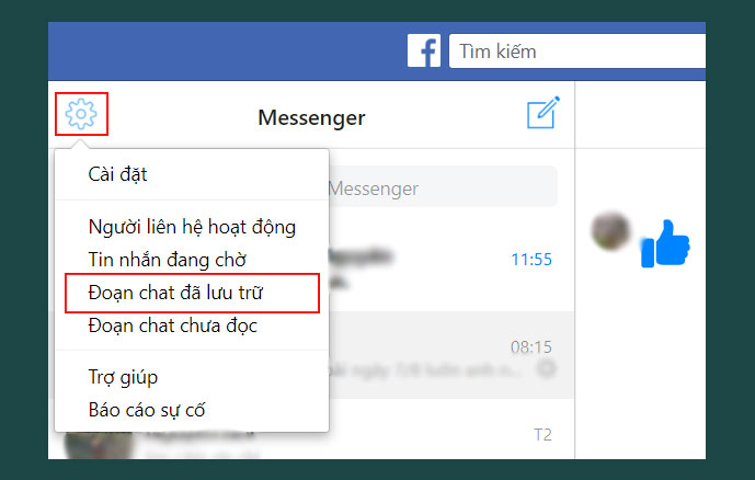 Lấy lại tin nhắn đã xóa trên messenger từ Messenger.com