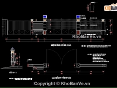 Chia sẻ miễn phí bản vẽ cad thiết kế Cổng cơ quan, trụ sở, cổng nhà