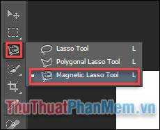 Chọn công cụ Magnetic Lasso Tool (L)