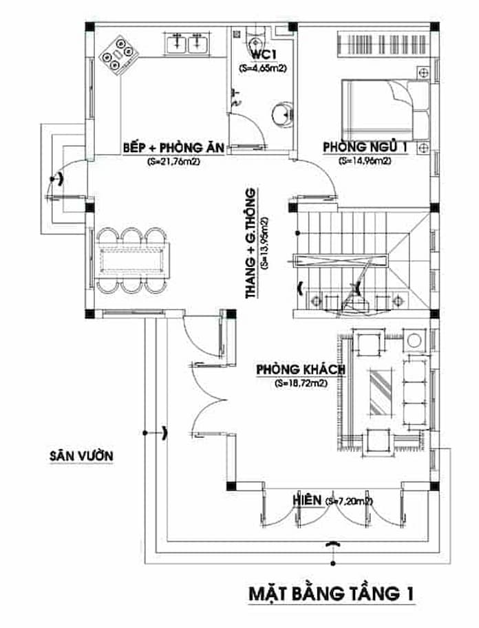 mẫu nhà 2 tầng 7x12m