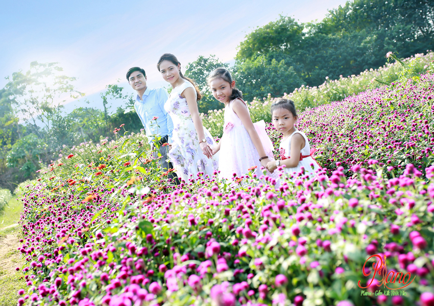 Chụp ảnh gia đình ngày Tết tại các vườn hoa