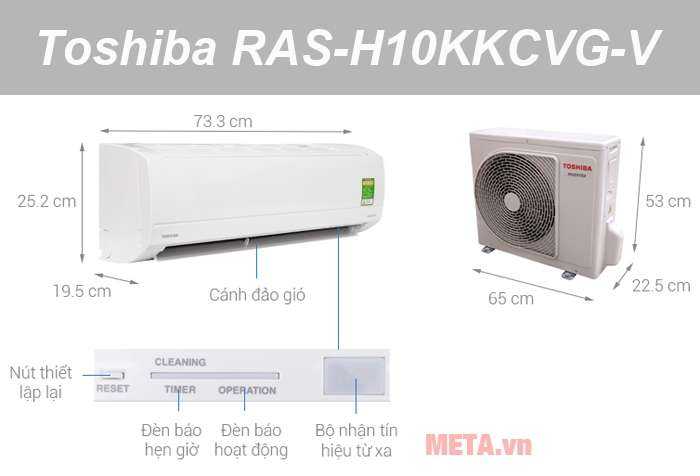 Cấu tạo điều hòa Toshiba RAS-H10KKCVG-V 