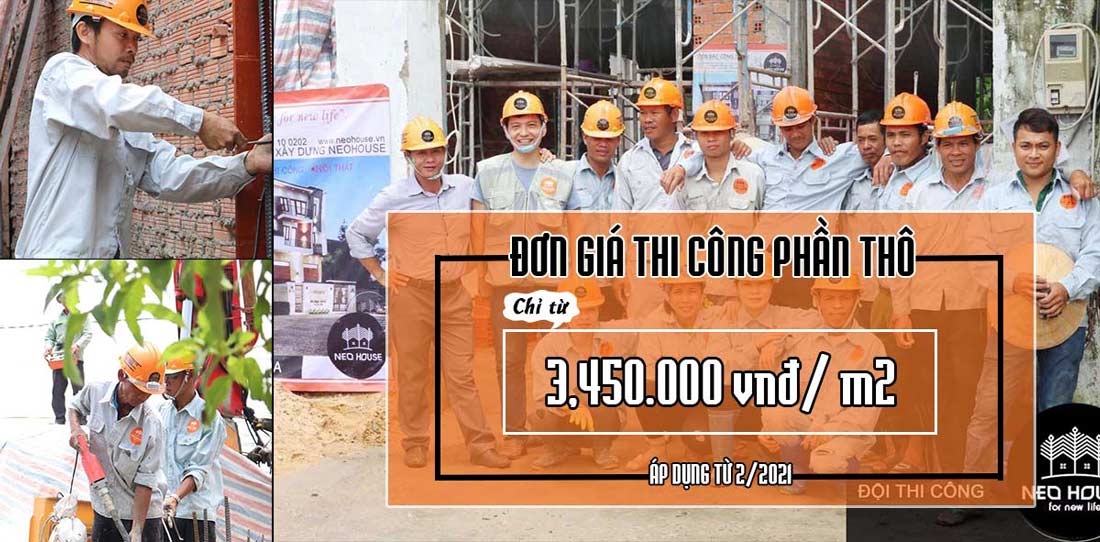 Đơn giá thi công kiến trúc phần thô neohouse