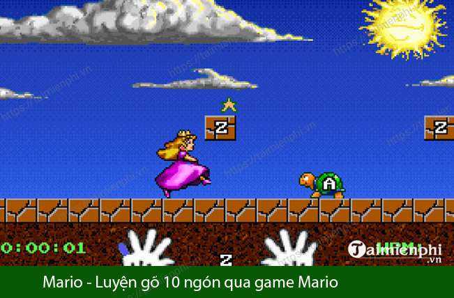 Mario - Tải Mario Typing - Phần mềm luyện gõ 10 ngón cùng với anh chàn