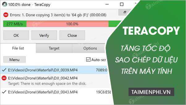 Download TeraCopy 3.8.5 - Phần mềm copy nhanh nhất -taimienphi.vn